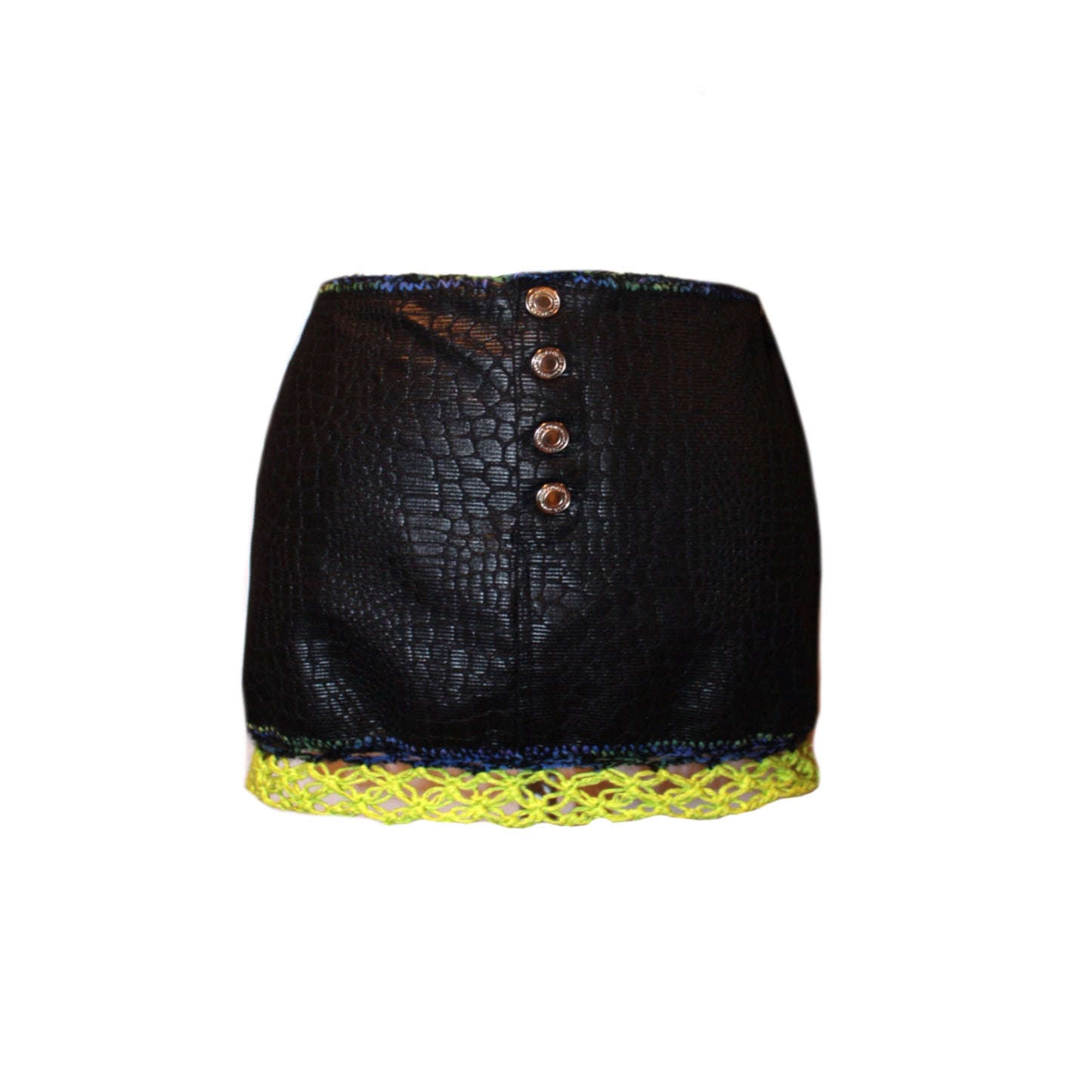 Lime Mesh Trim Mini Skirt (Copy)