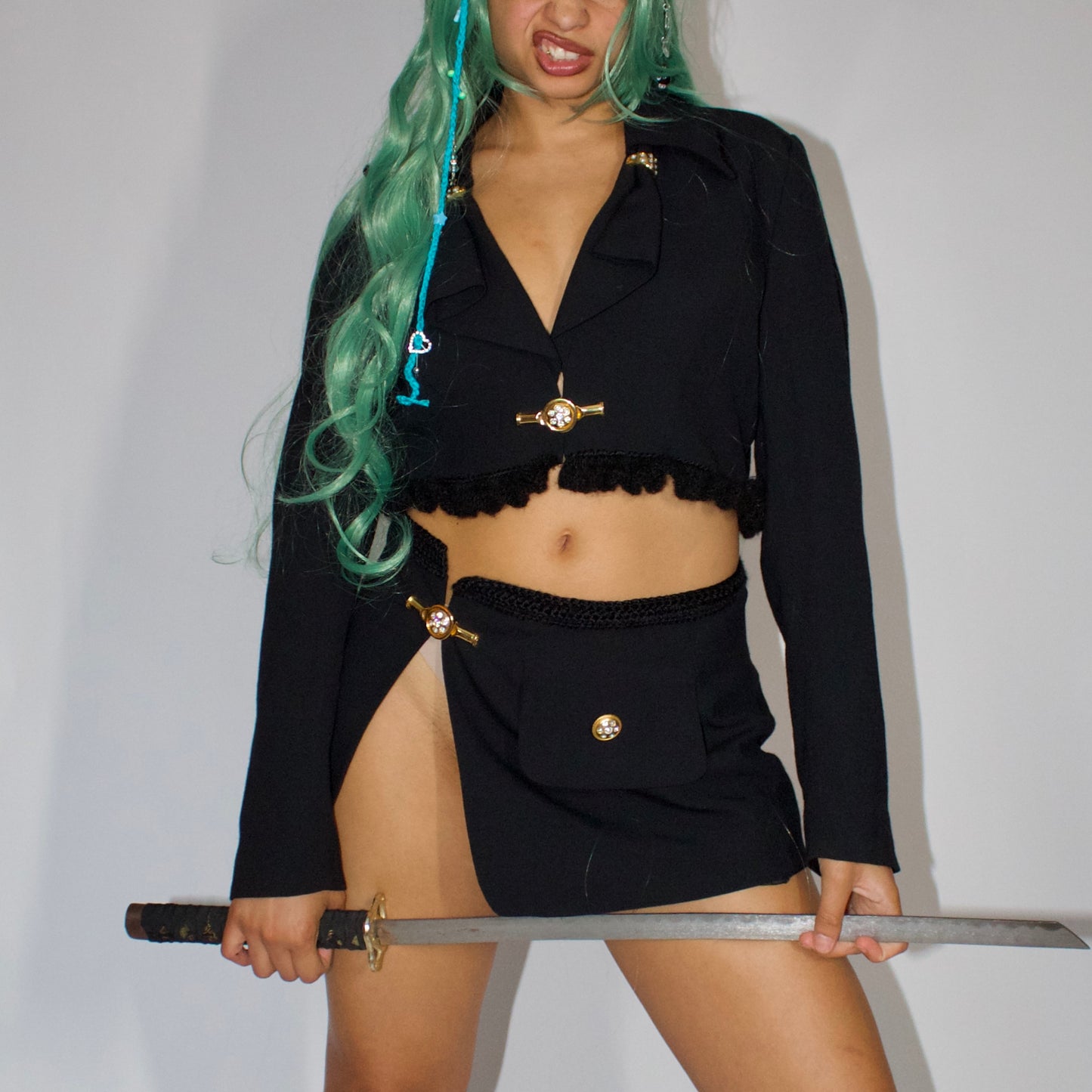 Golden Clasp Jacket Set