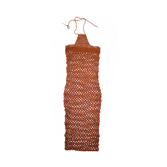 Brown Mesh Midi