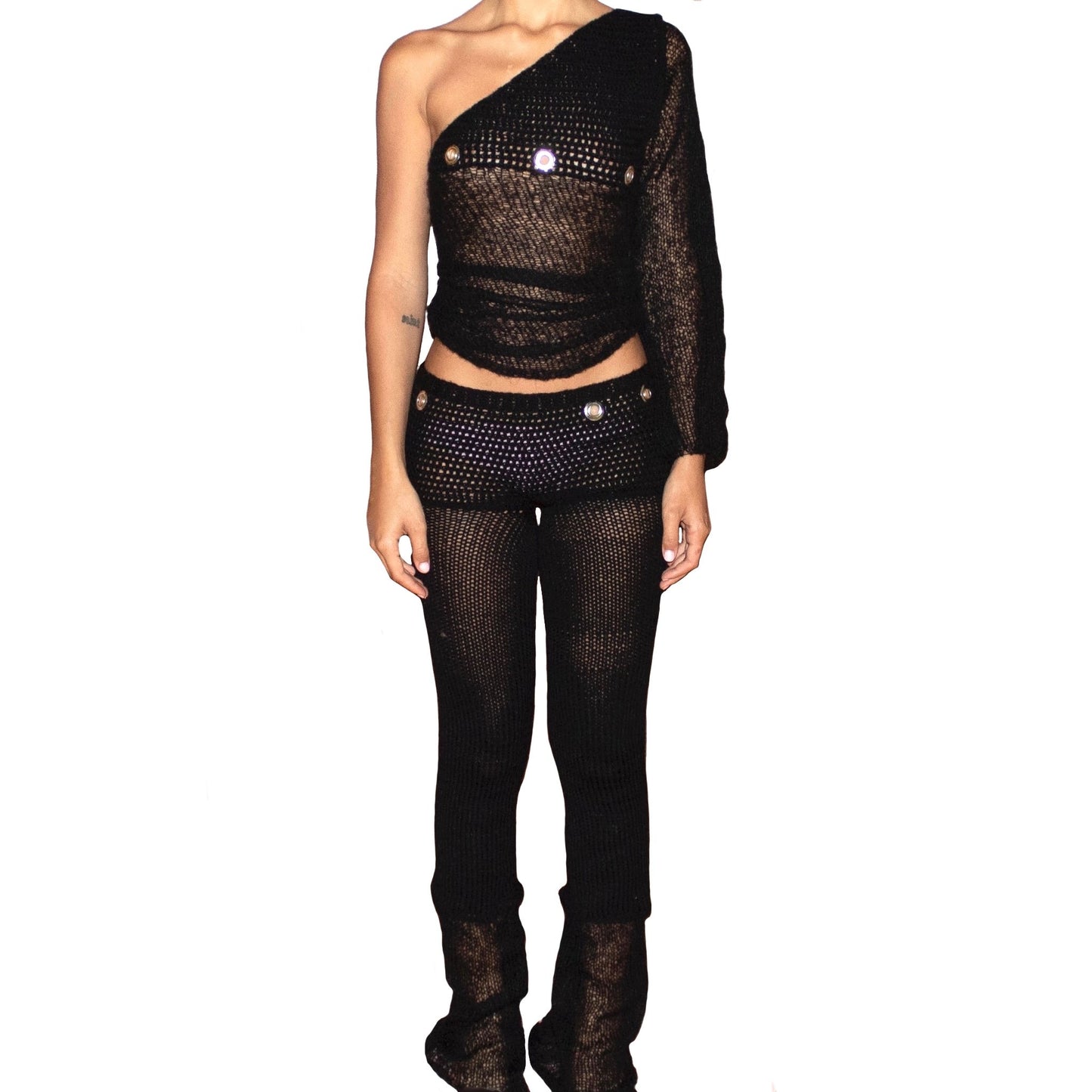 Eyelet Off the Shoulder Top