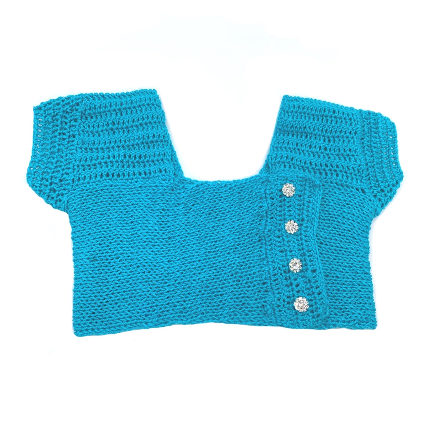 Rhinestone Button Crop Top