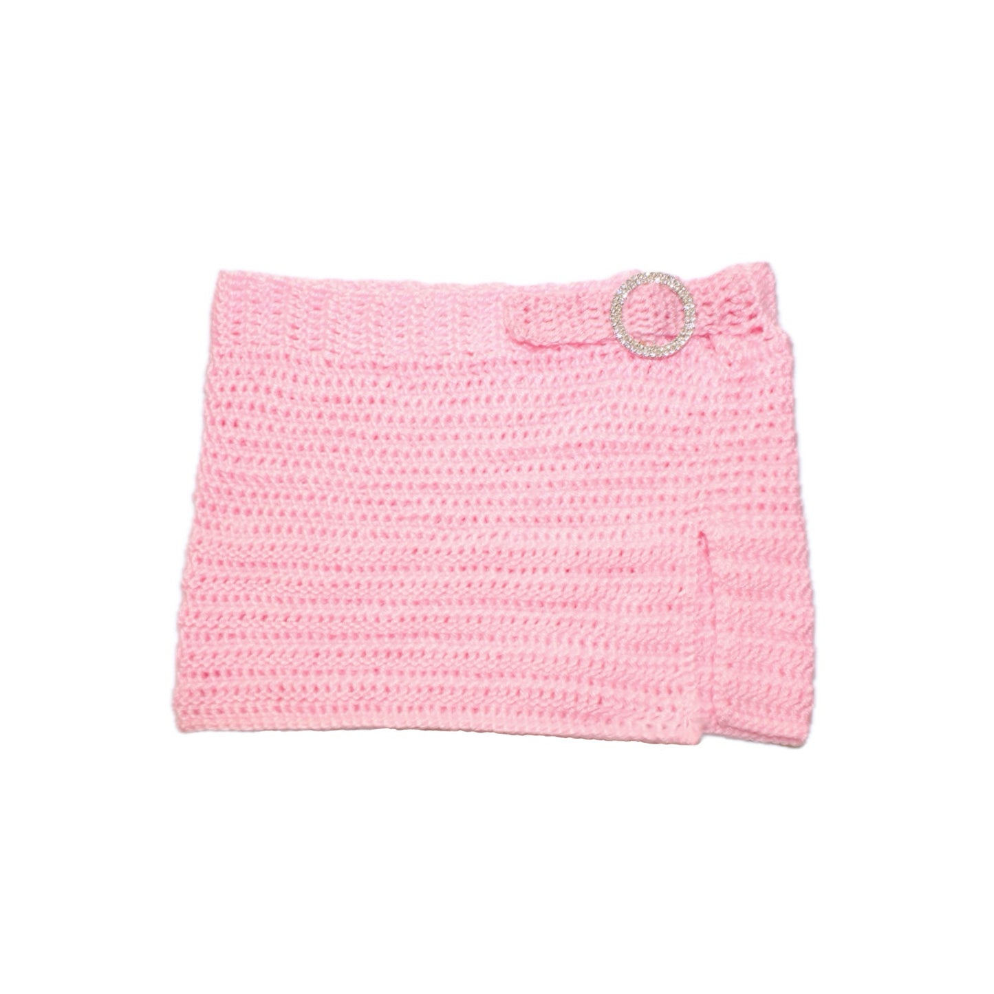 Rhinestone Buckle Mini Skirt