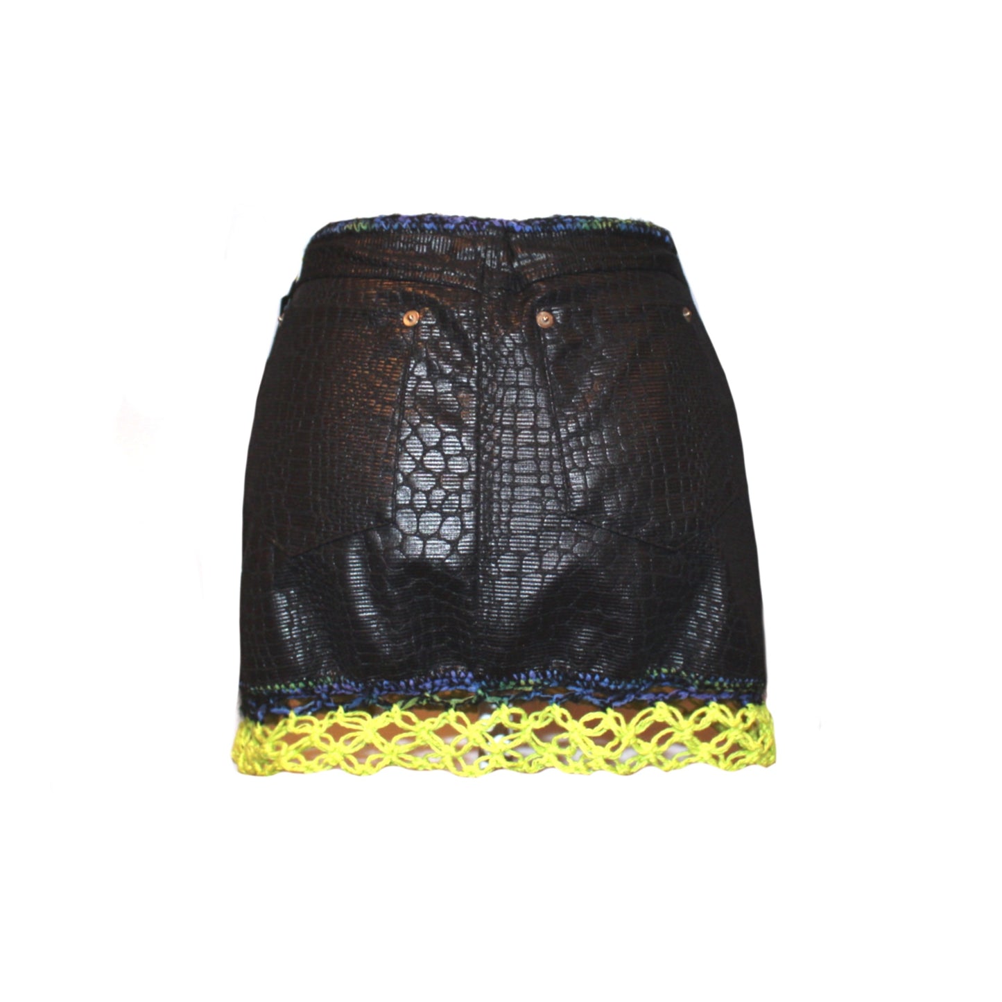 Lime Mesh Trim Mini Skirt (Copy)