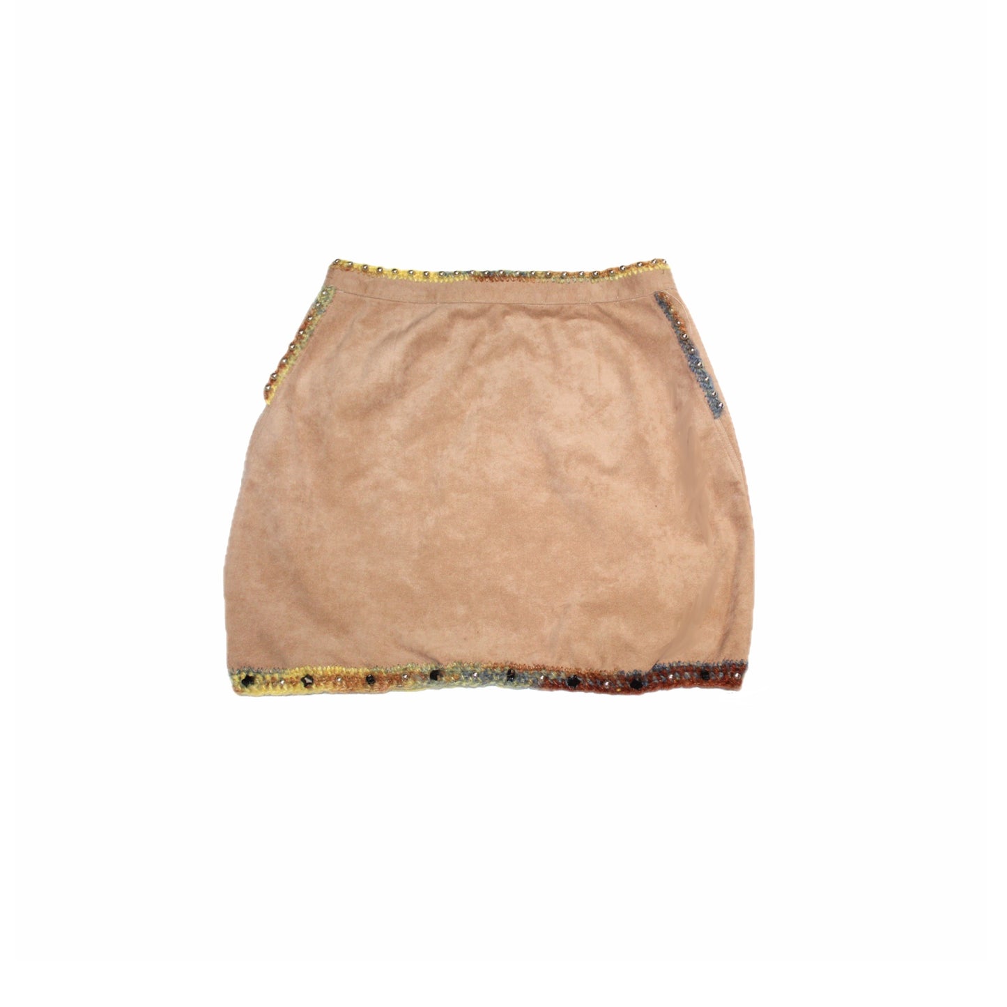 Tan Beaded Suede Skirt (Copy)