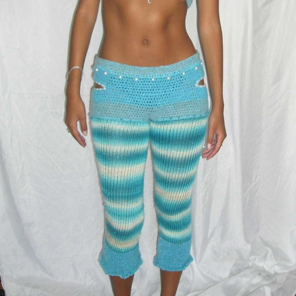 Teal Pearl Gradient Pants