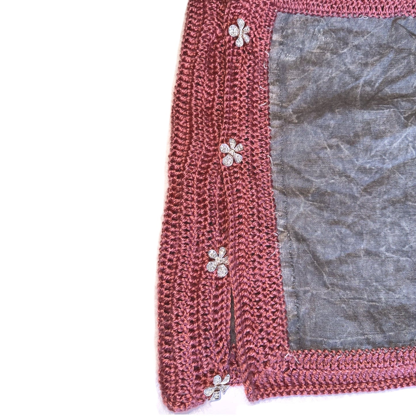 Rhinestone Button Skirt