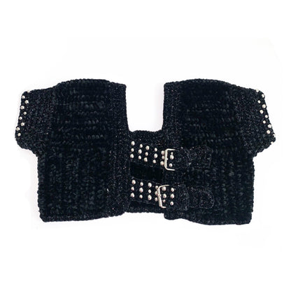 Black Velvet Buckle Top