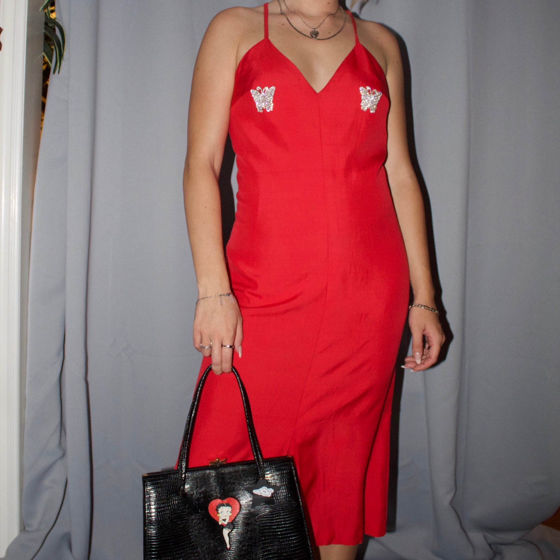 Red Butterfly Bedazzled Dress – Bailey Prado