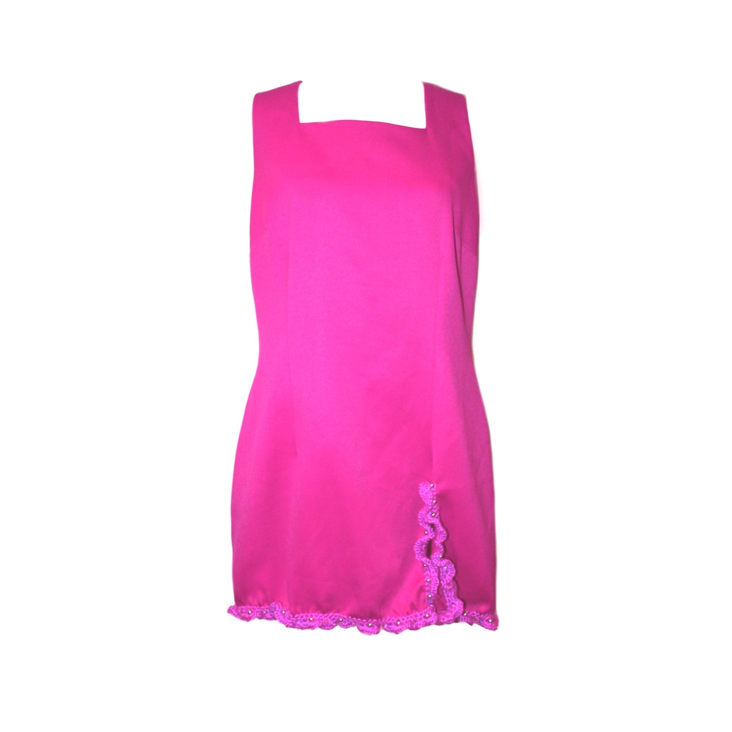 Magenta Ruffle Trim Dress