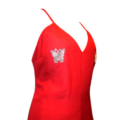 bedazzled red dress Red Butterfly Bedazzled Dress