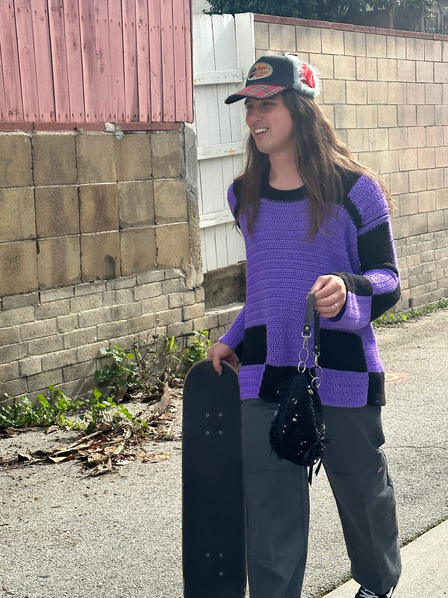 Oversized Checker Jumper